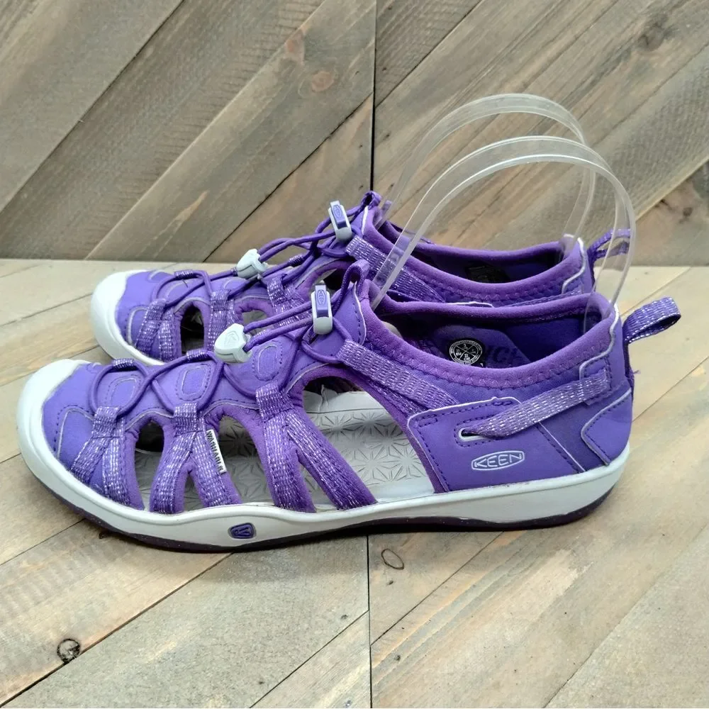 Keen Moxie Closed Toe Outdoor Sandals Girls Size 3‎ Purple Grey Hiking Big Kids